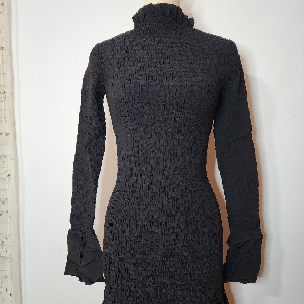 & Other Stories Smocked Ruffle Hem Midi Dress Size 4 - Picture 5 of 8